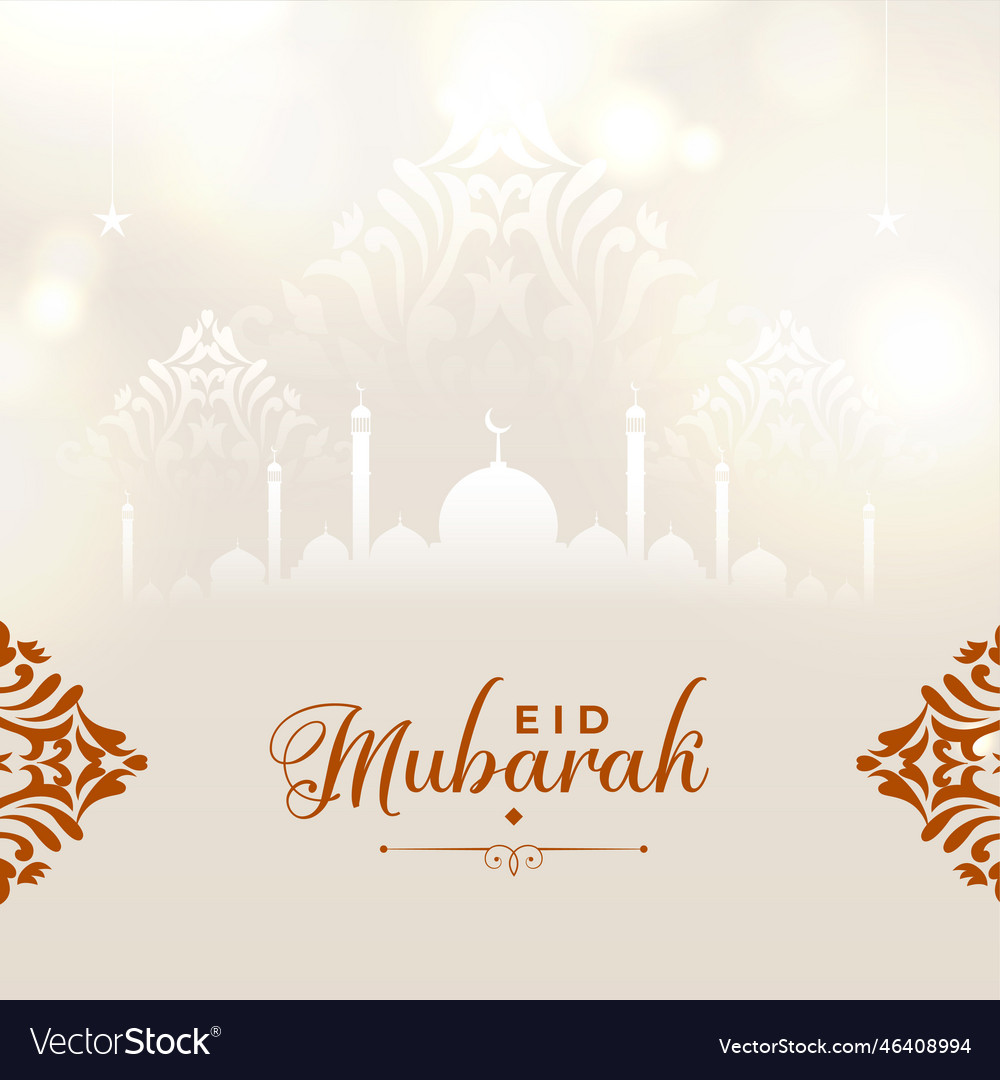 Beautiful eid mubarak islamic religious Royalty Free Vector