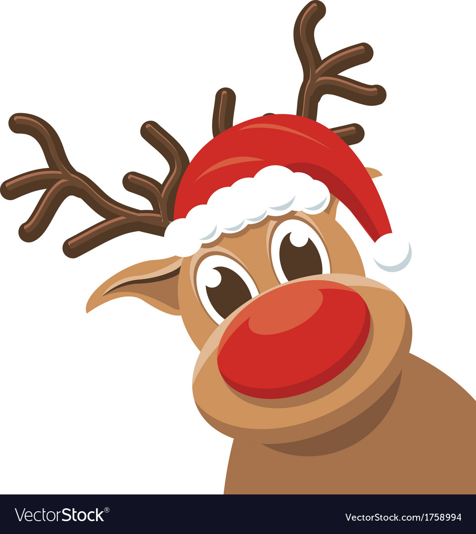 Rudolph The Reindeer Winking With Christmas Balls Vector Image 4E6