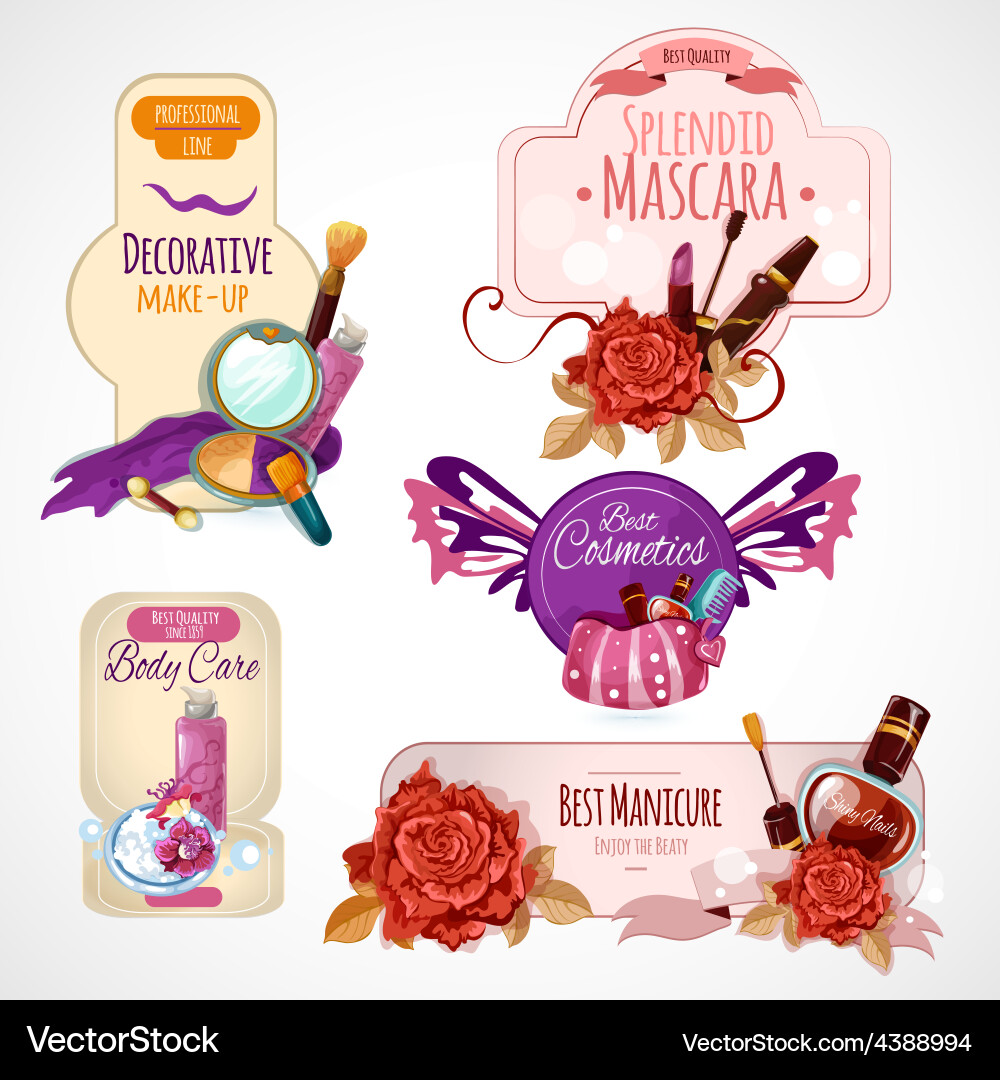 Cosmetics label set Royalty Free Vector Image - VectorStock