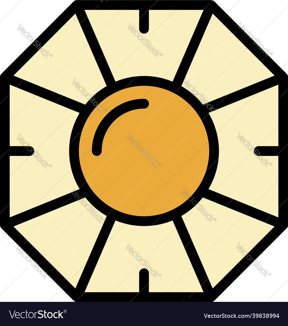 Diamond top view icon color outline Royalty Free Vector