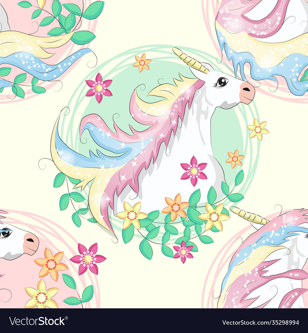 Doodle unicorn pattern for textile design animal