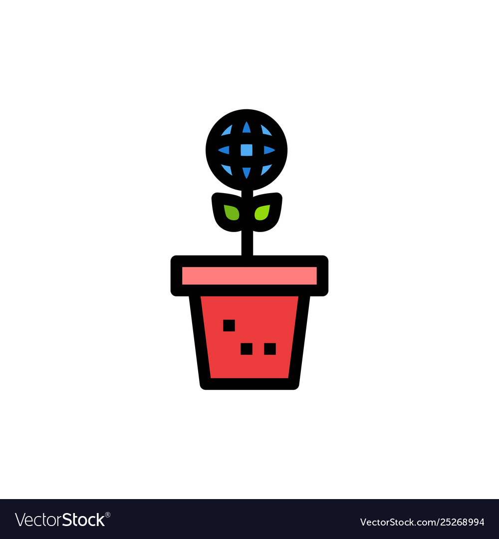 Eco environment mold nature plant flat color icon