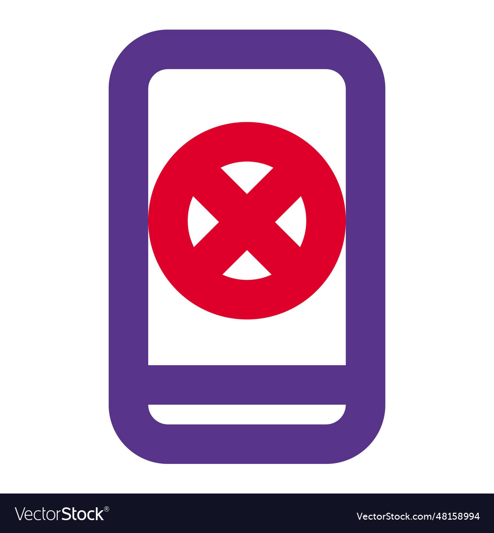 Error displayed by a hacked smartphone system