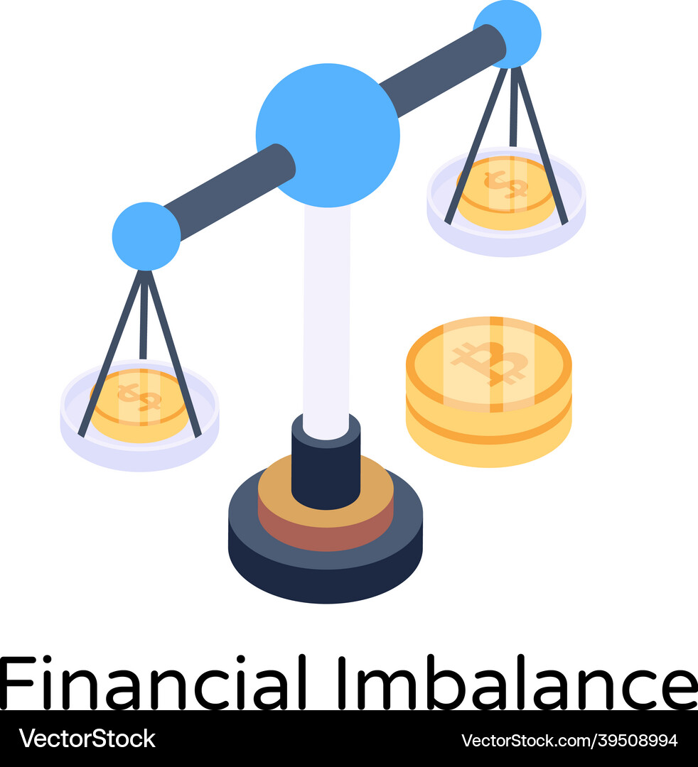 Financial imbalance Royalty Free Vector Image - VectorStock