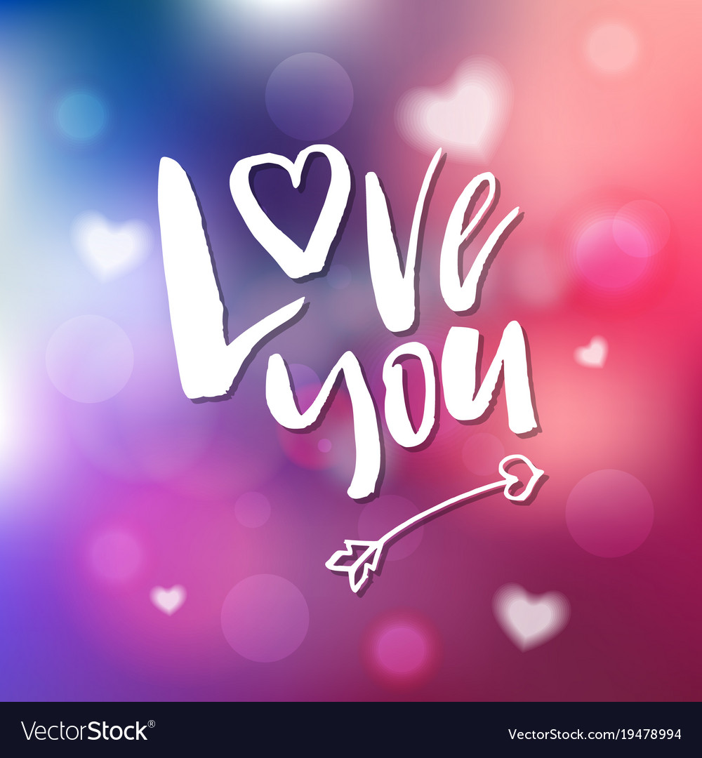 I love you - calligraphy for invitation greeting Vector Image