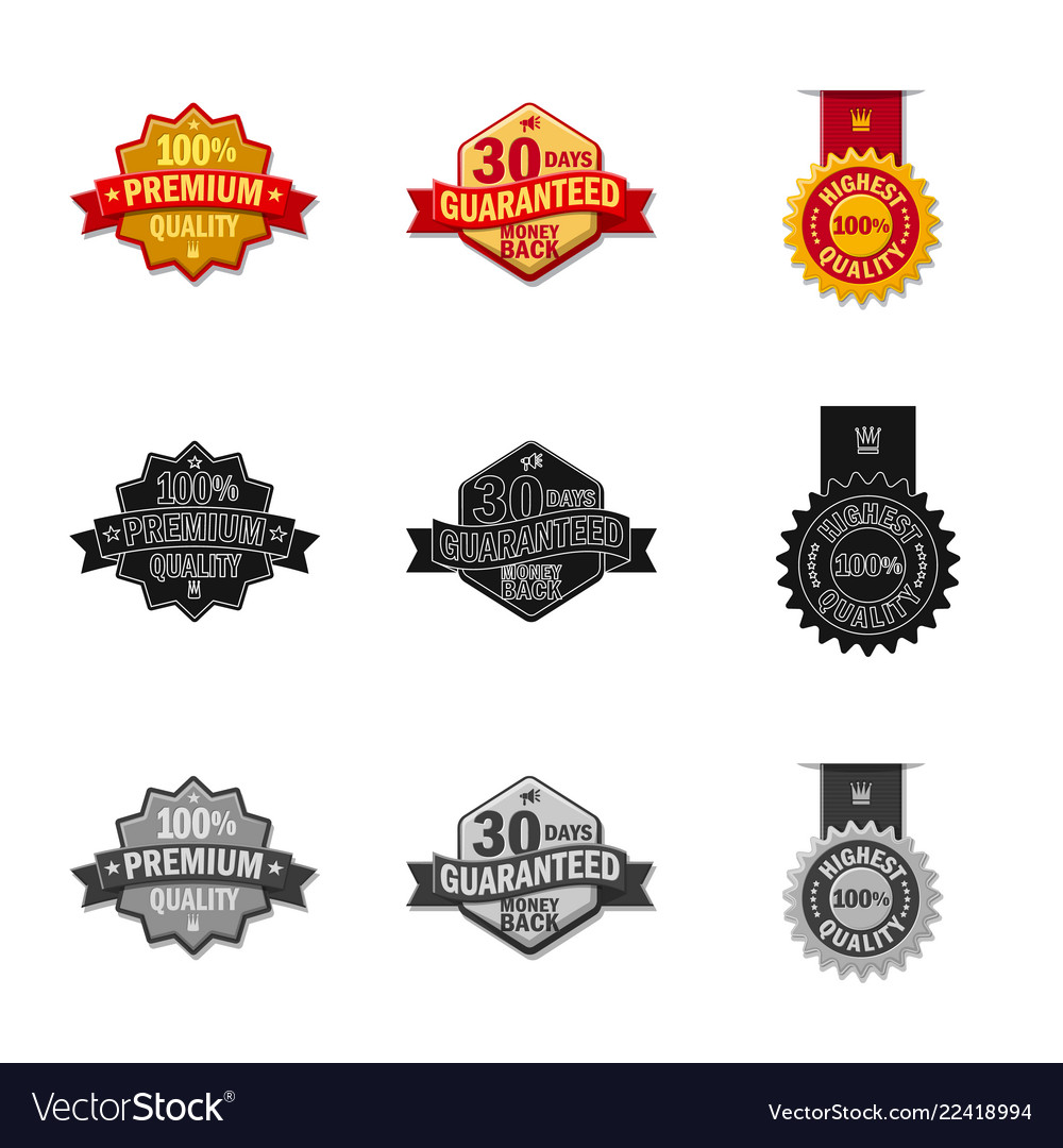 Isolated object of emblem and badge logo set