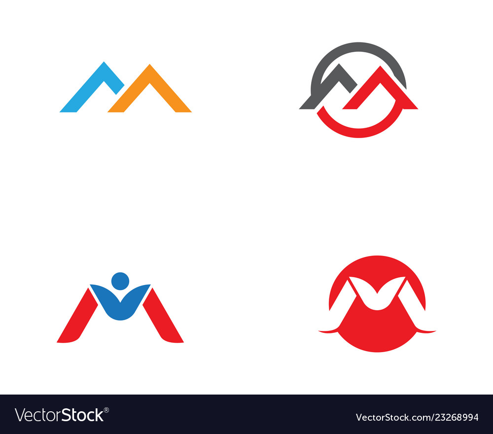 M letter logo business template