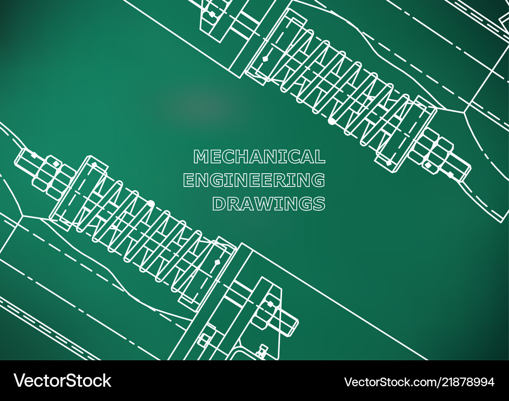 Mechanical engineering drawings background Vector Image