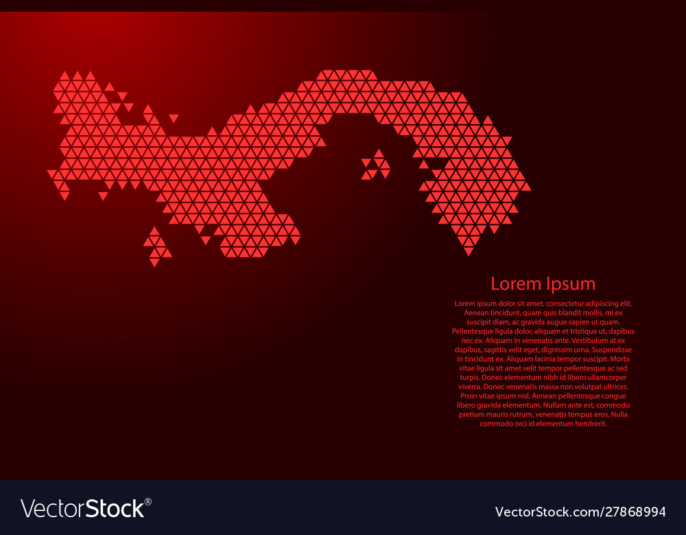 Panama map abstract schematic from red triangles vector image Panama map abstract schematic from red triangles