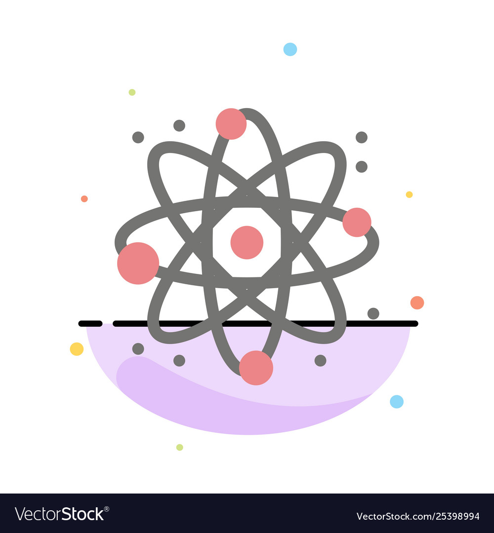 Physics react science abstract flat color icon vector image Physics react science abstract flat color icon