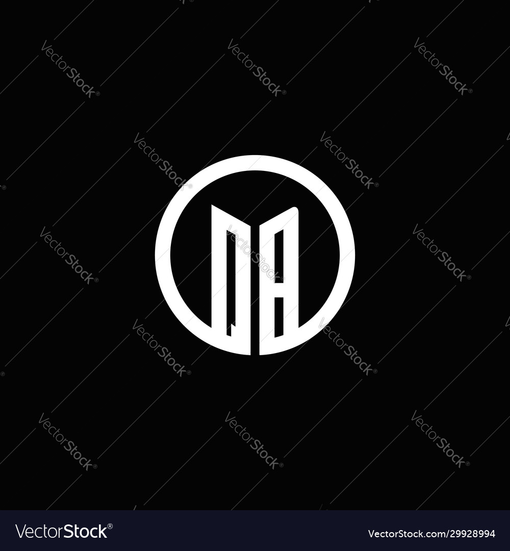 Qb monogram logo isolated with a rotating circle Vector Image