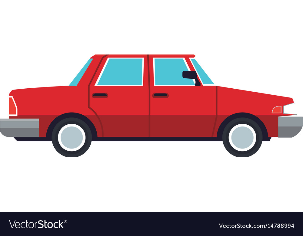 Red sedan car vehicle transport Royalty Free Vector Image