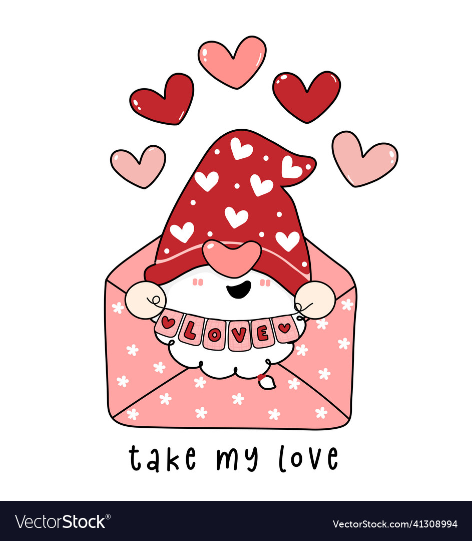 Red Valentine Gnome in Liebe