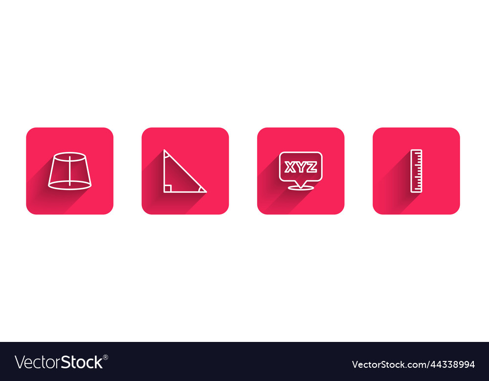 Set line geometric figure triangle math xyz vector image Set line geometric figure triangle math xyz