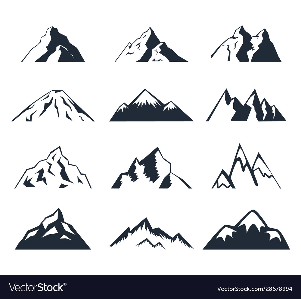 Set mountains Royalty Free Vector Image - VectorStock