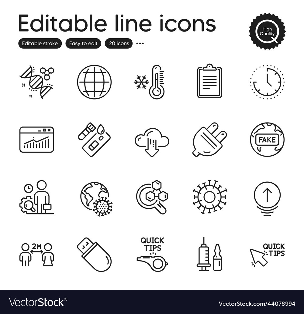Set of science outline icons contains