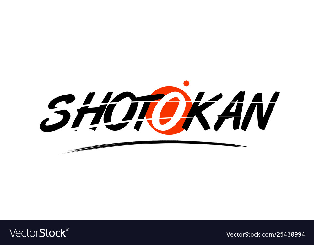 Shotokan word text logo icon with red circle