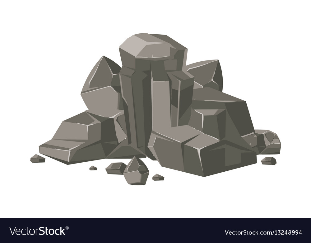 Stones and rocks cartoon nature boulder Royalty Free Vector