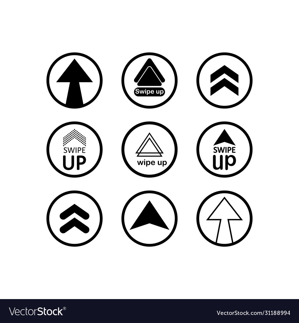 Swipe up arrow icon modern button for web vector image Swipe up arrow icon modern button for web
