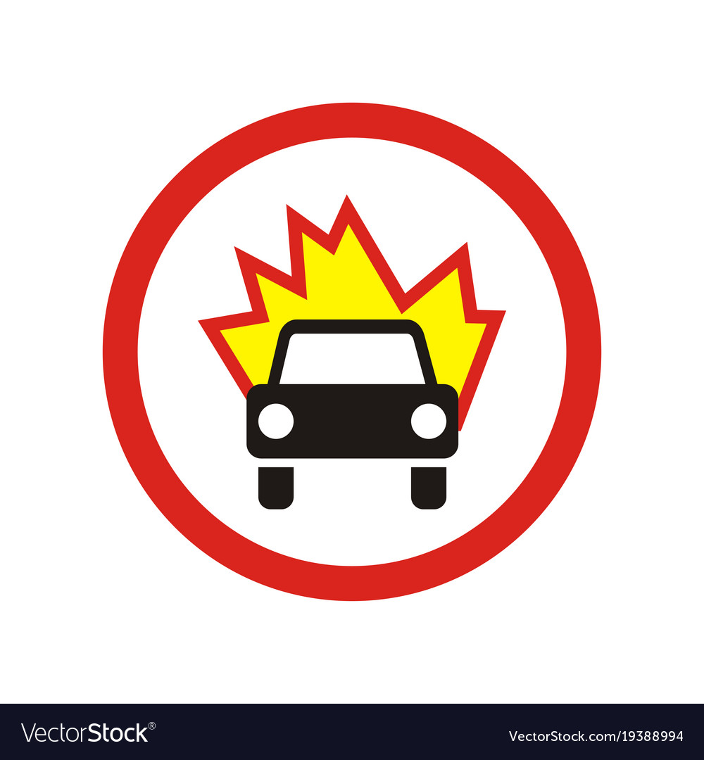 The movement of vehicles is prohibited sign Vector Image