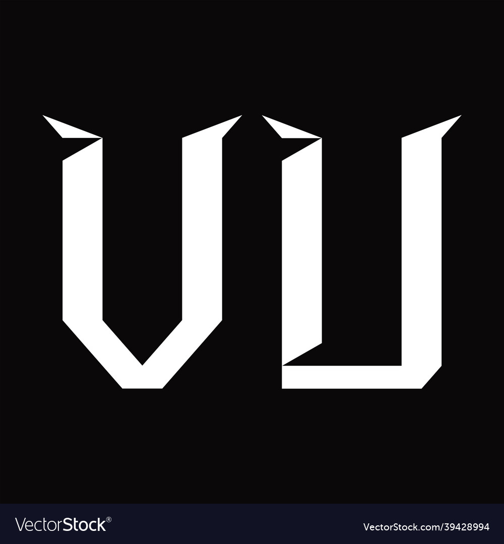 Vu logo monogram with slice shape design template