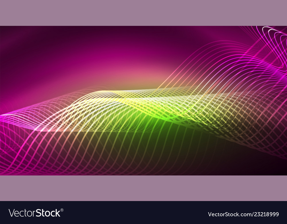 Abstract shiny glowinng color wave design element