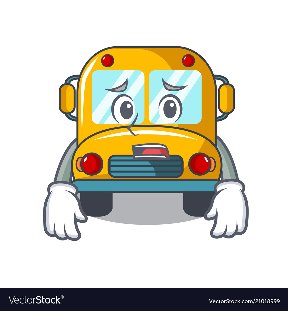 Afraid school bus mascot cartoon