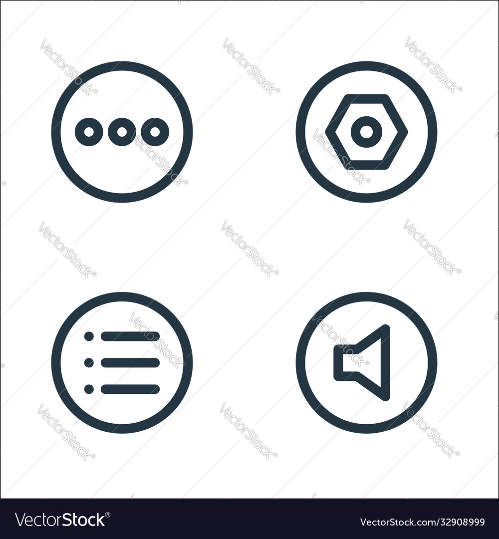 Basic ui line icons linear set quality vector image Basic ui line icons linear set quality