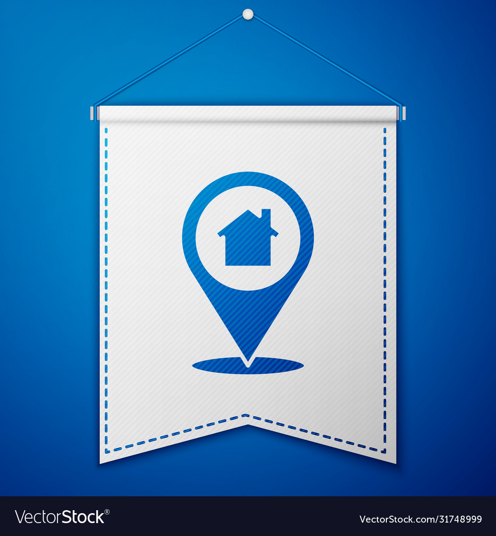 Blue map pointer with house icon isolated on Vector Image Blue map pointer with house icon isolated on