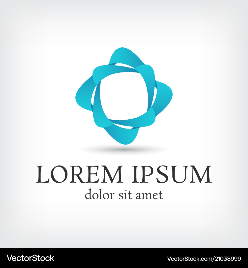 Blue Square Unity Abstract Logo Design Template Vector Image