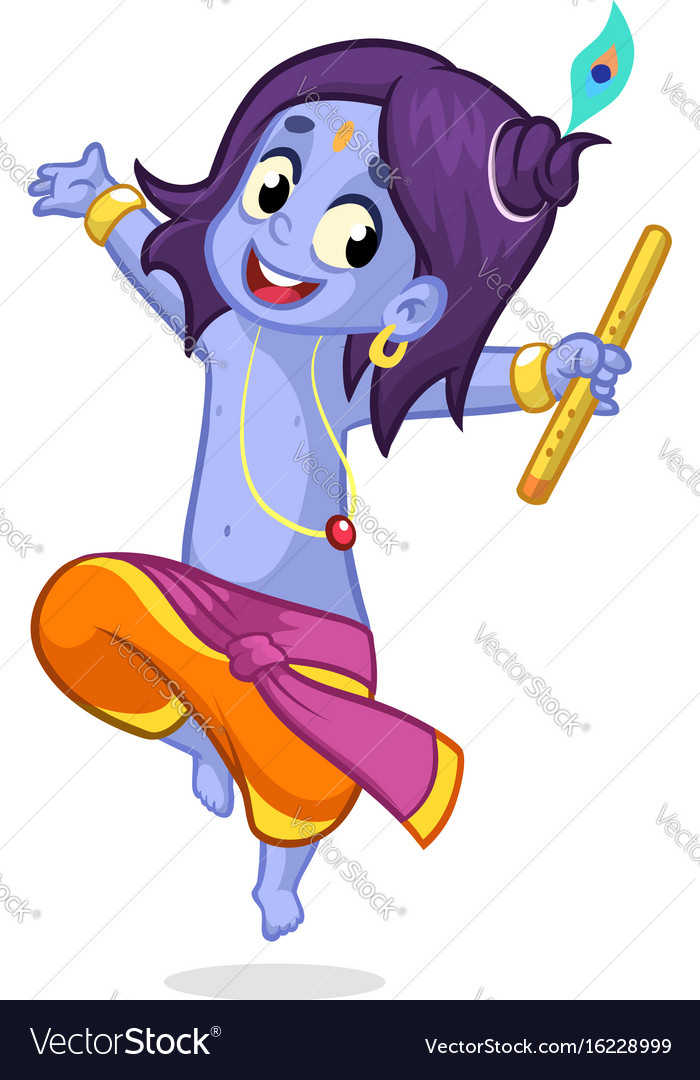 Cartoon krishna dance Royalty Free Vector Image Cartoon krishna dance Royalty Free Vector Image
