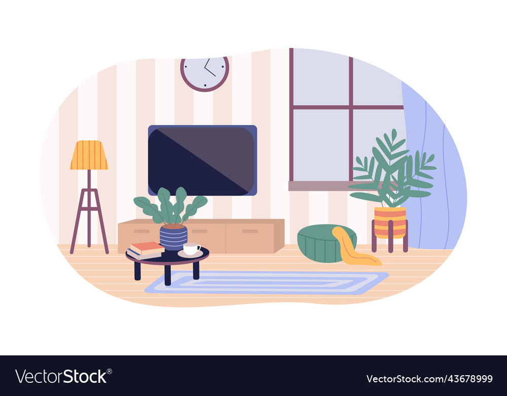 Classic living room interior with comfy furniture Vector Image