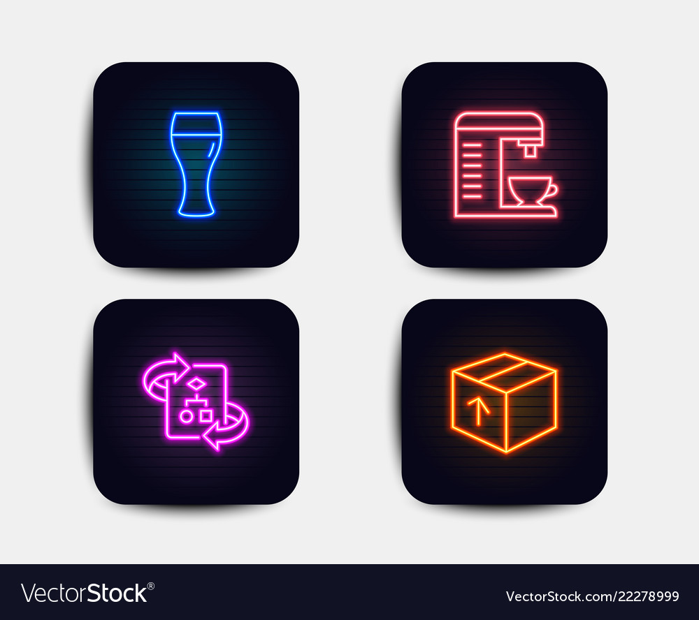 Coffee machine beer glass and technical algorithm Vector Image Coffee machine beer glass and technical algorithm