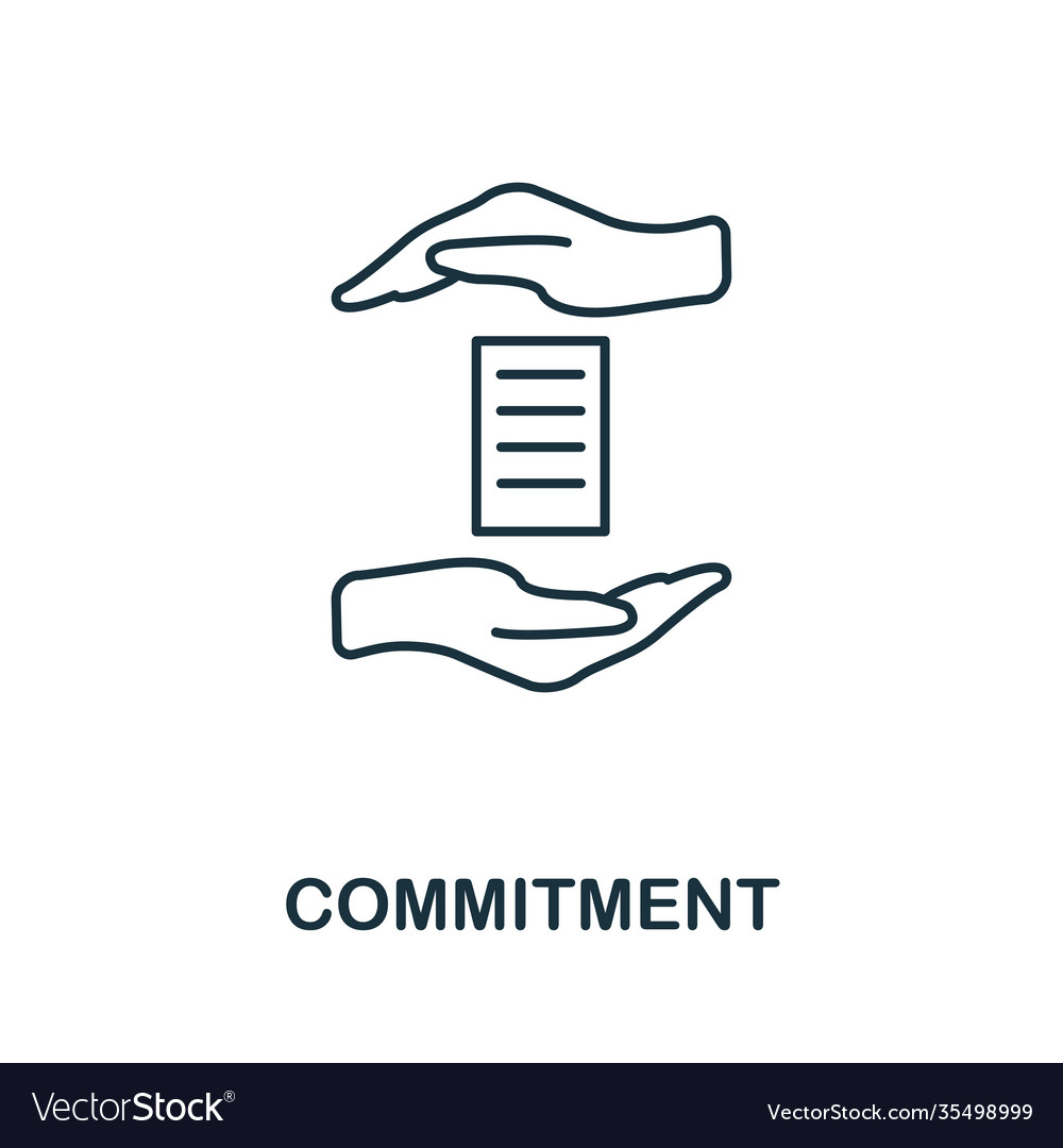 Commitment outline icon thin line concept element vector image Commitment outline icon thin line concept element