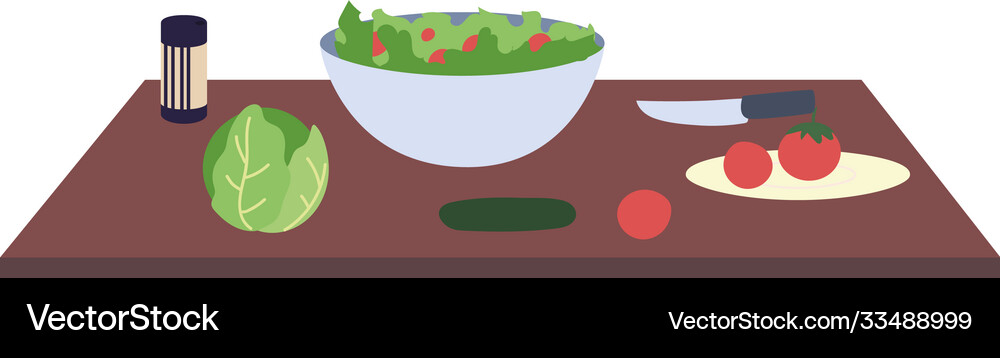 Dark wood kitchen countertops with pot Royalty Free Vector