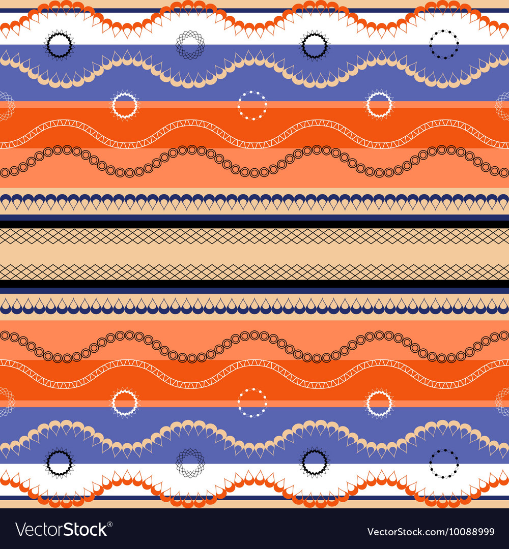 Ethnic boho seamless pattern colorful border