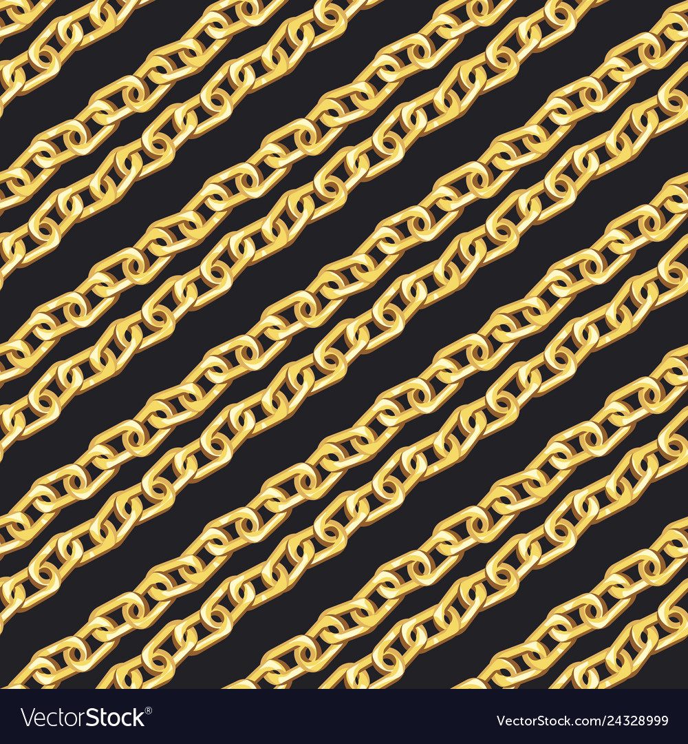 Golden double chain seamless pattern Vector Image Golden double chain seamless pattern