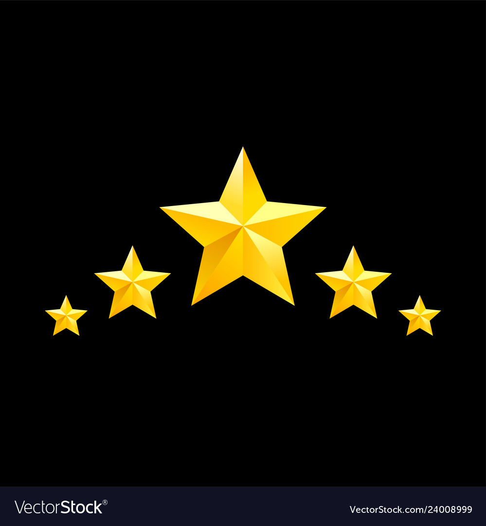 Golden star symbols yellow elements vector image Golden star symbols yellow elements