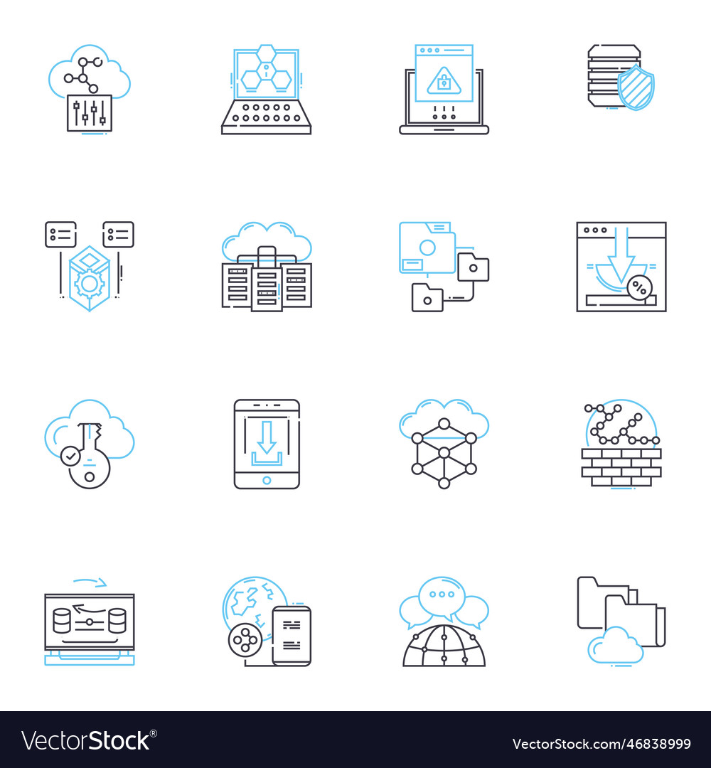 Grid linear icons set matrix pattern mesh nerk