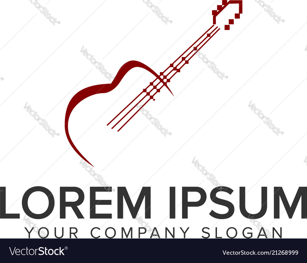 Guitar Logo Design Concept Template Fully Editable 6776