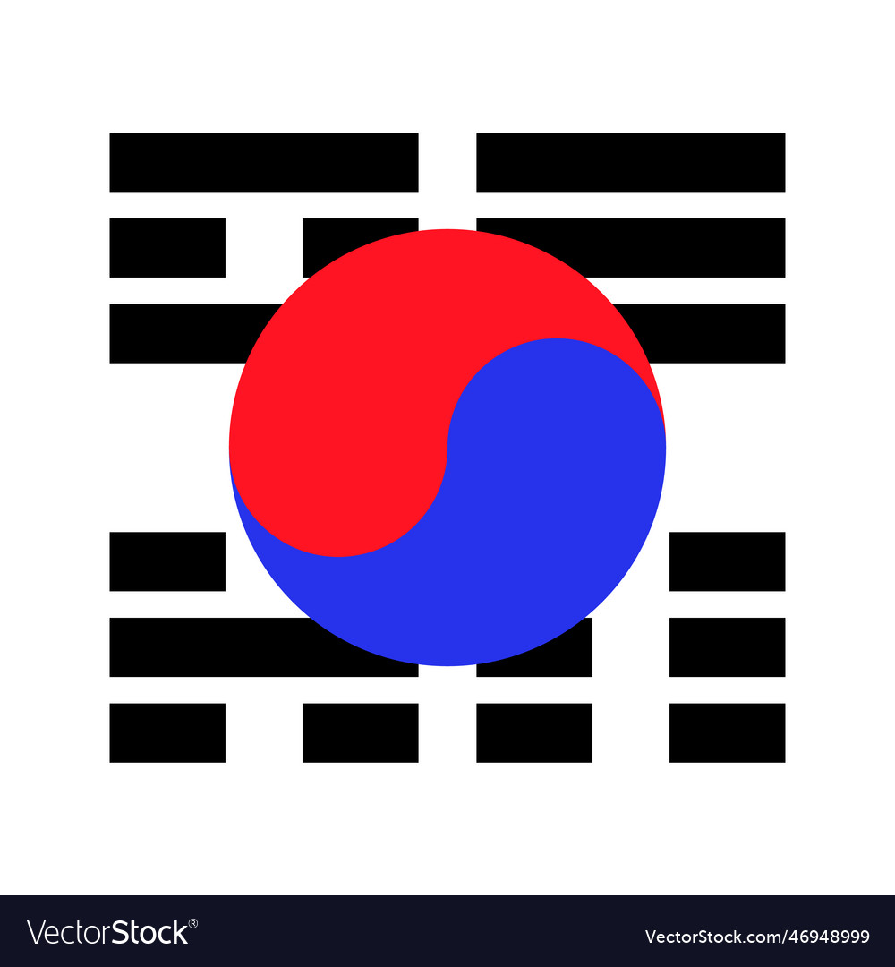 Korean flag logo or korea Royalty Free Vector Image