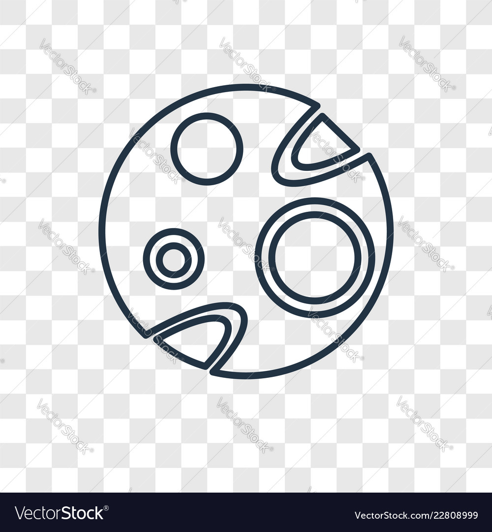 Mars concept linear icon isolated on transparent vector image Mars concept linear icon isolated on transparent