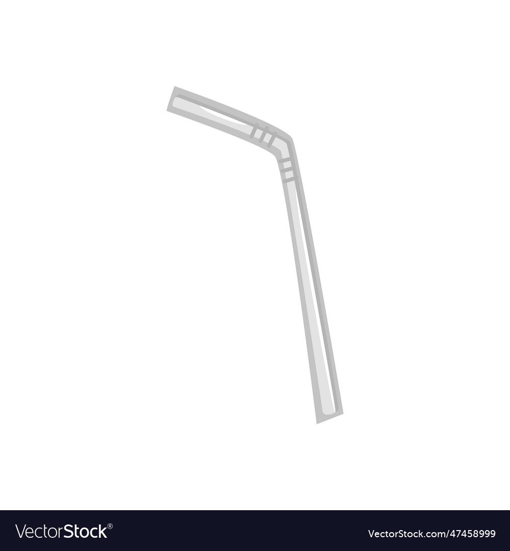 Plastic or reusable metal drinking straw icon flat