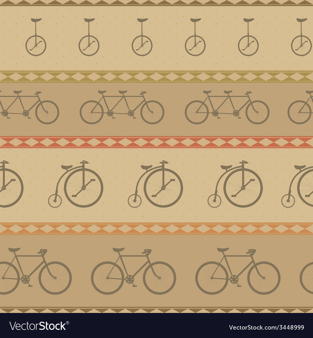 Retro bicycle pattern hipster background