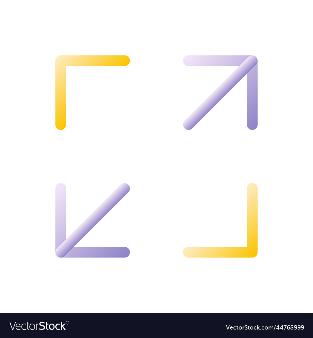 Screen enlarging flat gradient two-color ui icon