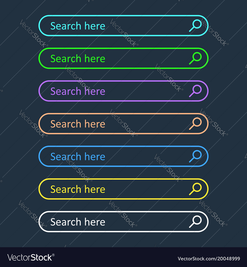 Search bar field set interface elements