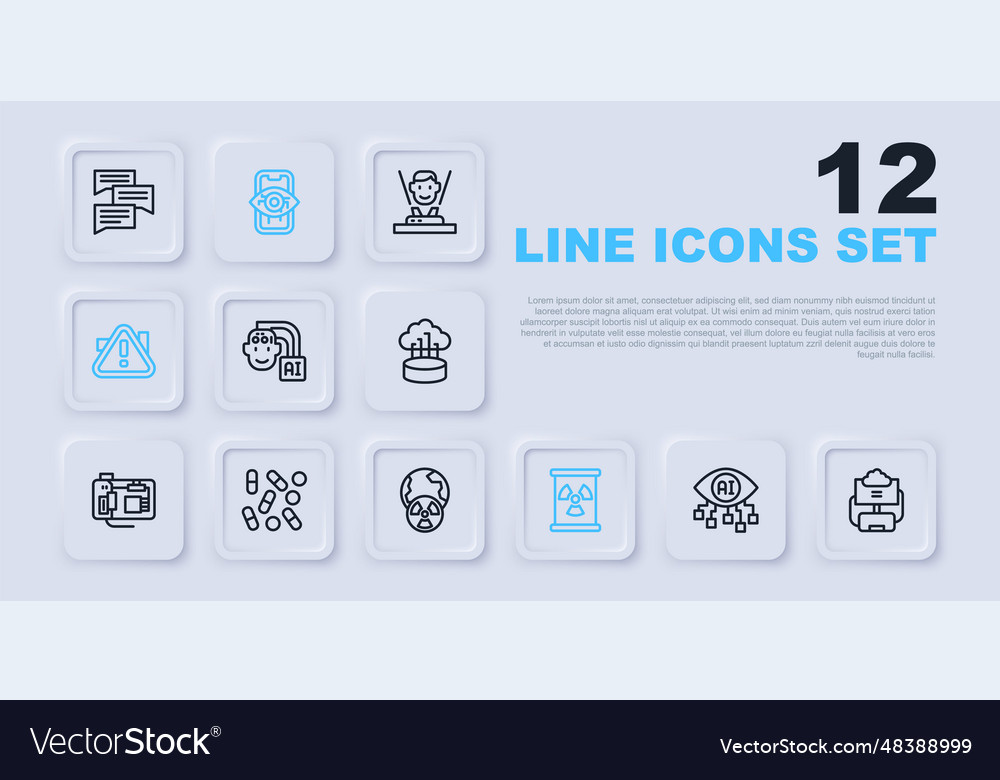 Set line computer vision cloud database humanoid