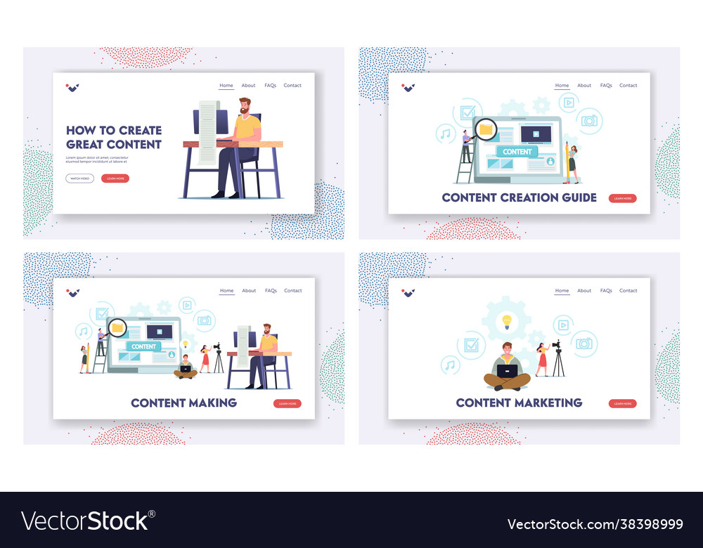 Tiny characters creating content copywriting vector image Tiny characters creating content copywriting