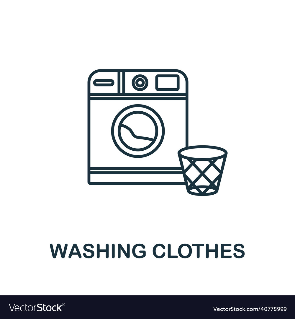 Washing clothes icon line element from cleaning Vector Image