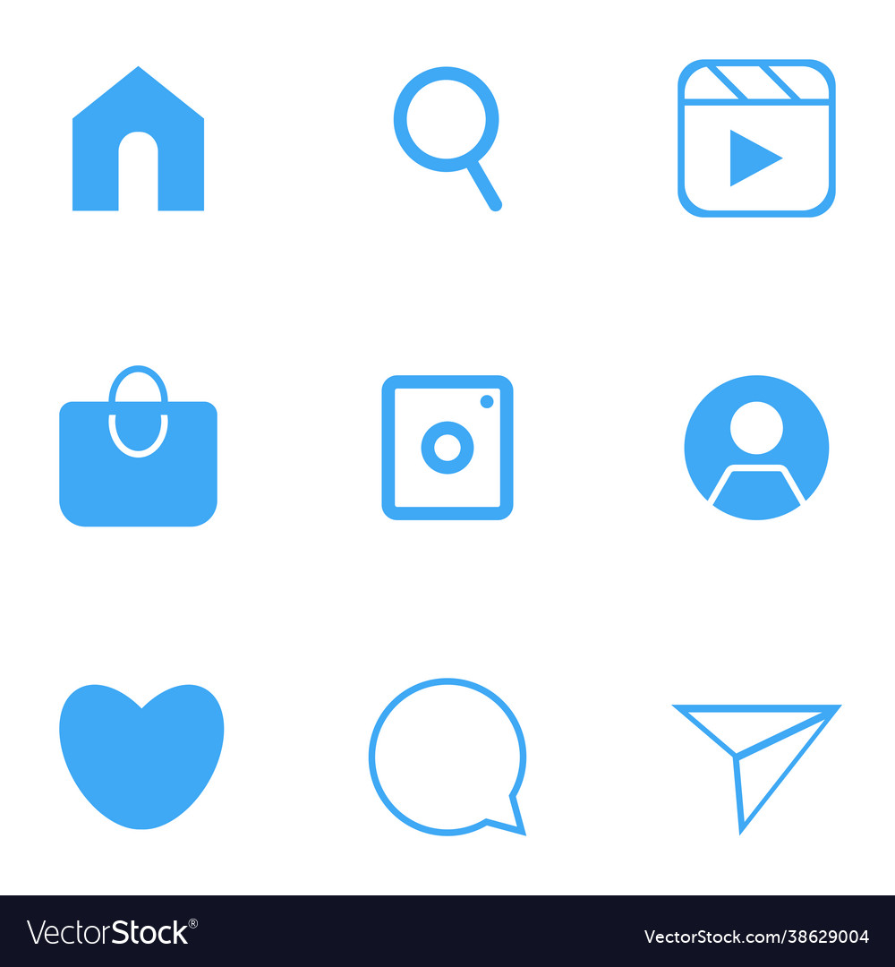 Basic application icon set line vector image Basic application icon set line